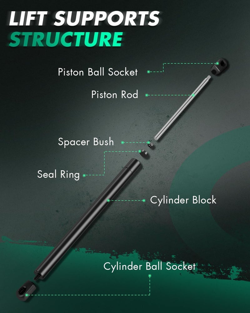 SCITOO Front Hood Struts Fit for Toyota Camry 2007 2008 2009 2010 2011, Hood Lift Support Strut Shocks Gas Springs for Toyota Camry Base/CE/Hybrid/LE/SE/XLE 6333 PM1102 SG229024 - Image 5